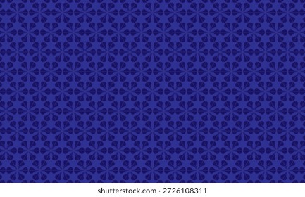 Geometric pattern design. Abstract fabric textile in ninja blades motif and dark blue background.