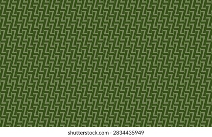 Geometric pattern design. Abstract fabric texture. Letter Z motif in pale green and dark green background.