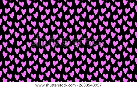 Geometric pattern design. Abstract fabric textures in black and pink hearts motif background.