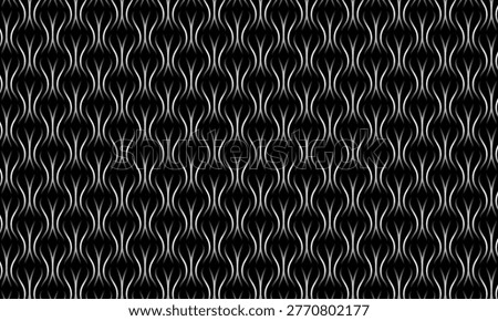 Geometric pattern design. Abstract fabric textile in wavy black and white batik gradient background.
