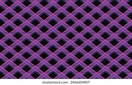 Geometric pattern design. Abstract fabrics texture. Bright purple and dark background.