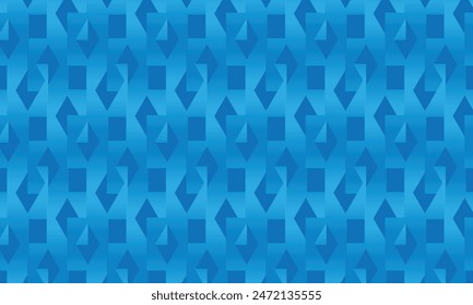 Geometric pattern design. Abstract fabrics texture. Blue background and gradient of diamonds. 