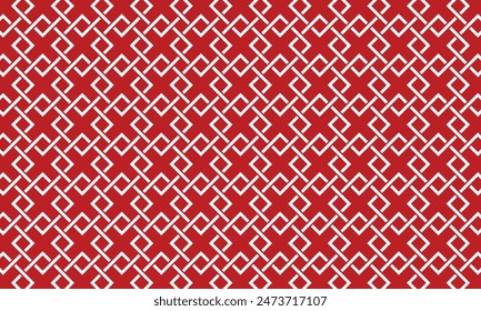Geometric pattern design. Abstract fabrics texture. White lines motif and red background. 