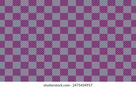 Geometric pattern design. Abstract fabrics texture. Square motif in green and pink background.