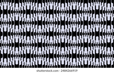 Geometric pattern design. Abstract fabrics textures. Black and white batik background.