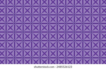 Geometric pattern design. Abstract fabrics texture. Cross in the box motif purple background.