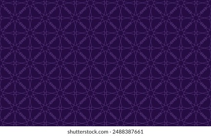 Geometric pattern design. Abstract fabrics texture. Batik motif in deep purple background.