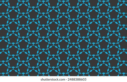 Geometric pattern design. Abstract fabrics texture. Random motif in dark and blue background.