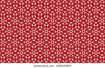 Geometric pattern design. Abstract fabrics texture. Polygonal motif in white and red background.