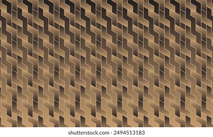 Geometric pattern design. Abstract fabrics texture. Diamonds motif in gradient of brown background.