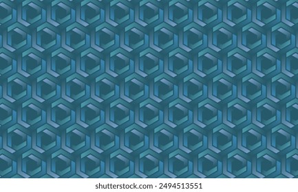 Geometric pattern design. Abstract fabrics texture. Triangles motif in dark turquoise background.