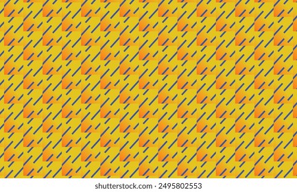 Geometric pattern design. Abstract fabrics texture. Square motif in gradient of orange and yellow background.