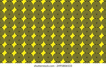 Geometric pattern design. Abstract fabrics texture. Circles motif in yellow background.