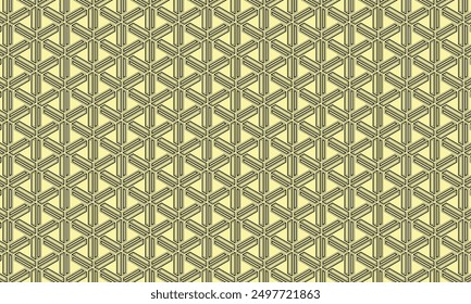 Geometric pattern design. Abstract fabrics texture. Polygonal motif in yellow gray background.