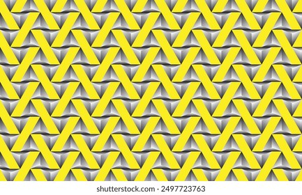 Geometric pattern design. Abstract fabrics texture. Triangle motif in yellow background.