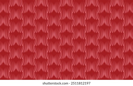 Geometric pattern design. Abstract fabrics texture in elegant red background.