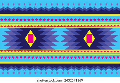 Geometric pattern design with ethnic flair for a background or wallpaper. Vector artwork. Style, embroidery, abstract, vector illustration.Design for texture, fabric, clothing, wrapping, print