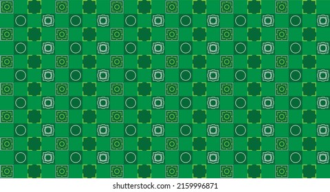 Geometric pattern design in green, good for fabric, textile or carpet.