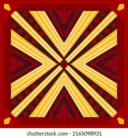 Geometrisches Musterdesign Ideal für Seidenschal, Kerocher, Bandana, Halsverschleiß, Schal, Hijab, Gewebe, Textilien, Tapeten, Teppich oder Decken. Kunstwerk für den Modedruck. Vektorgrafik.