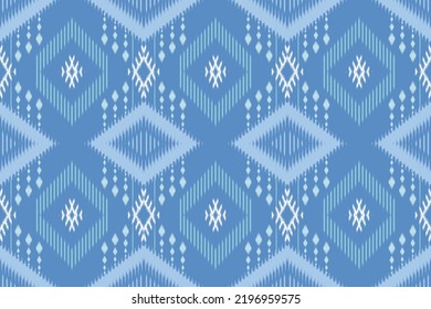 Geometric pattern design ikat vector  with geometric in bright colors. Design for carpet, wallpaper, clothing, wrapping, batik, fabric, Vector illustration embroidery style in Ethnic themes.