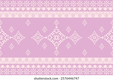 Geometric pattern design in pink theme. Pastel color and vector. 