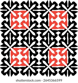 Geometric pattern design resembling flowers or leaves.