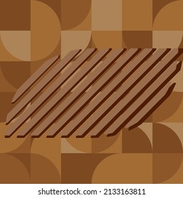 Geometric pattern design of Scandinavian abstract color background with Swiss geometry prints of vector rectangles, squares and circles patten