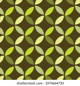 Geometric pattern design set in green color tones