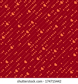 Geometric pattern. Diagonal hearts. vector repeating. Illustration.