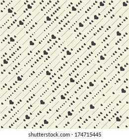 Geometric pattern. Diagonal hearts. vector repeating. Illustration.