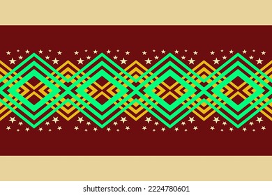Geometric  pattern. Diamond shape. Folk ornament. Ikkat. Ethnic Ikat pattern. Abstract beautiful art. Tribal ethnic texture. Spanish motif on the carpet. Aztec style. Indian rug. Gypsy ,star yellow 