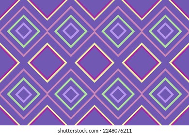 Geometric pattern. Diamond shape. Folk ornament. Ikkat. Ethnic Ikat pattern. Abstract beautiful art. Tribal ethnic texture. Spanish motif on the carpet. Aztec style. Indian rug. Gypsy purple template.