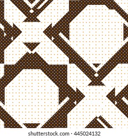 Geometric pattern, diamond, square, dot, seamless vector background.