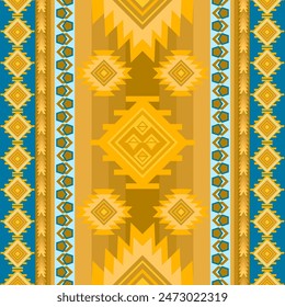 geometric pattern Diamond Triangle and Square native tribal fabric, tile and carpet, vector illustration design