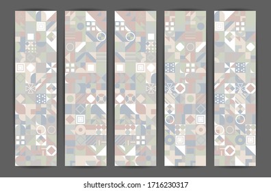 Geometrisches Muster mit verschiedenen bunten Figuren. Vektorillustration EPS10 Hintergrund für Poster, Banner, Tapete, Flyer, Broschüre