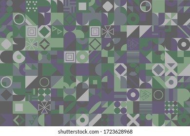 Geometric pattern with different colorful figures. Vector EPS 10 background for poster, banner, wallpaper, flyer, brochure