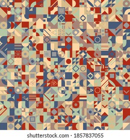 Geometric pattern with different colorful figures. Vector EPS 10 background for poster, banner, wallpaper, flyer, brochure
