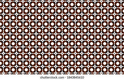 geometric pattern of dots and circular elements decorated in brown and black color.