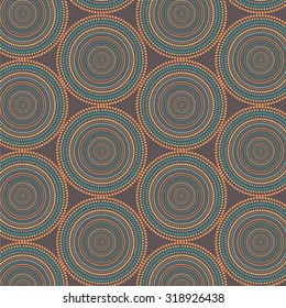 geometric pattern of dotted circles on dark background