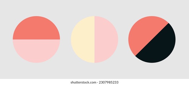 Geometric pattern element. Abstract wallpaper design with circle, semi circle shape in - colorful. Minimal and trendy illustration perfect for decor, cover, print.