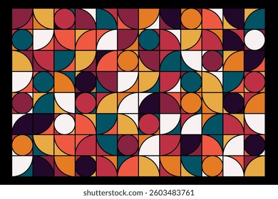 Geometric pattern element decoration bauhaus pattern cover design ssrtwork vector illustration.