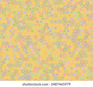 Geometric pattern. Geometric elements of varied style and color. Hexagon shapes. Tileable pattern. Seamless background. Amazing vector illustration.