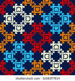 Geometric pattern. Ethnic boho ornament. Seamless background. Tribal motif. Vector illustration for web design or print.