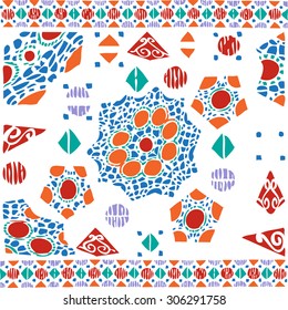 Geometric pattern ethnic colorful abstract background vector