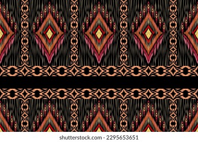 Patrón geométrico, patrón ininterrumpido de ikat étnico, estilo africano, vector abstracto, bordado de Chevron, bordado de Paisley, patrón aborigen navajo, motivos aztecos y tribales, estilo dibujado a mano vectorial.