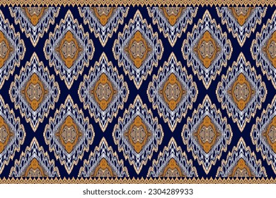 Patrón geométrico, patrón ininterrumpido de ikat étnico, estilo africano, vector abstracto, bordado de Chevron, bordado de Paisley, patrón aborigen navajo, motivos aztecos y tribales, estilo dibujado a mano vectorial. 