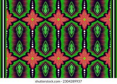 Patrón geométrico, patrón ininterrumpido de ikat étnico, estilo africano, vector abstracto, bordado de Chevron, bordado de Paisley, patrón aborigen navajo, motivos aztecos y tribales, estilo dibujado a mano vectorial. 