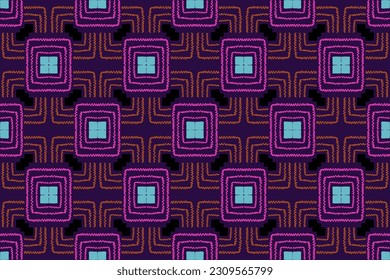 Geometric pattern, Ethnic ikat seamless pattern, African style, Abstract vector, Chevron embroidery, Paisley embroidery, Navajo aboriginal pattern, Aztec and tribal motifs, Vector hand drawn style. 