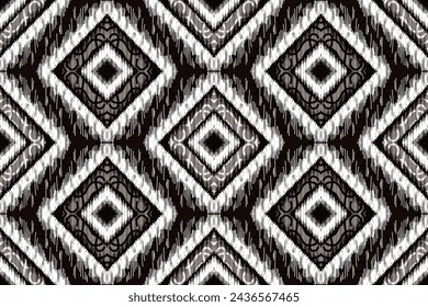 Geometrisches Muster, Ethnisches Ikat nahtloses Muster, afrikanischer Stil, Abstrakter Vektor, Chevron-Stickerei, Paisley-Stickerei, Navajo Aborigine-Muster, Azteken- und Stammesmotive, Vektor-handgezeichneter Stil.