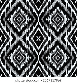 Geometric pattern, Ethnic ikat seamless pattern, African style, Abstract vector, Chevron embroidery, Paisley embroidery, Navajo aboriginal pattern, Aztec and tribal motifs, Vector hand drawn style.